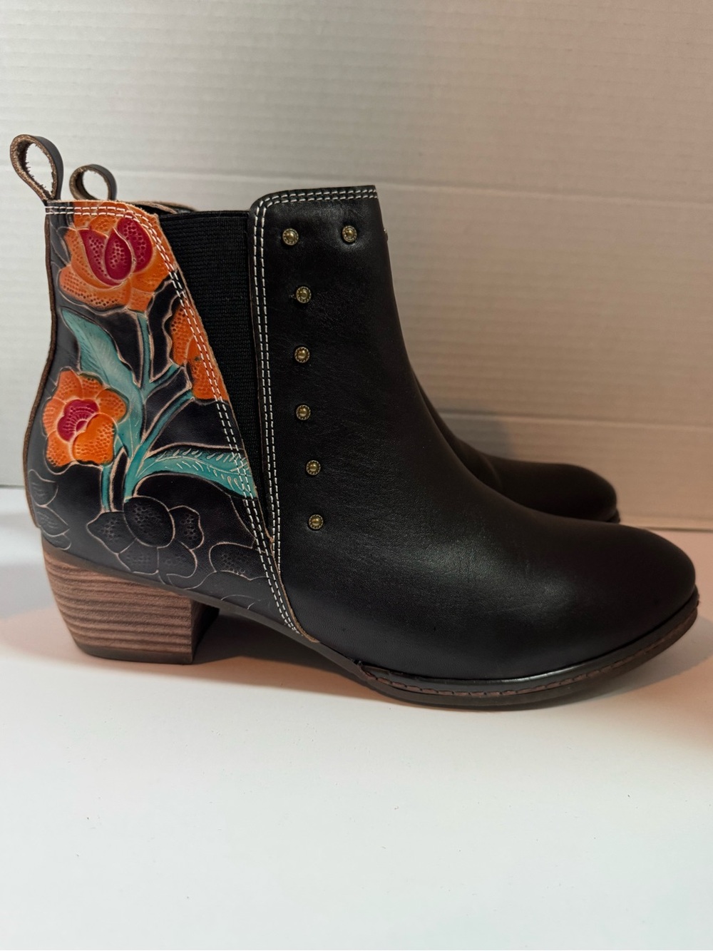 L’Artiste Spring Step Jasida Leather Women’s Ankle Floral Boots Size 42